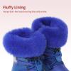 DREAM PAIRS Girls Toddler Snow Boots Slip Resistant Faux Fur Lined Mid Calf Little Kids Winter Shoes(Royal Blue)