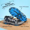 DREAM PAIRS Kids Adventurous Light-Weight Adjustable Straps Summer Sandals (Toddler/Little Kid/Big Kid)(Black/Blue)