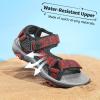 DREAM PAIRS Kids Adventurous Light-Weight Adjustable Straps Summer Sandals (Toddler/Little Kid/Big Kid)(Black/Red)