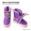 DREAM PAIRS Toddler Boys Girls Snow Boots Space Capsule Slot Hook and Loop Lightweight Faux Fur Lined Mid Calf Little Kids Winter Shoes