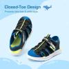 DREAM PAIRS Toddler Boys Girls Sport Sandals Cute Breathable Lightweight Outdoor Play Casual Closed Toe Hook and Loop for Toddlers & Little Kids(Black)