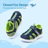 DREAM PAIRS Toddler Boys Girls Sport Sandals Cute Breathable Lightweight Outdoor Play Casual Closed Toe Hook and Loop for Toddlers & Little Kids(Navy)