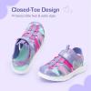 DREAM PAIRS Toddler Boys Girls Sport Sandals Cute Breathable Lightweight Outdoor Play Casual Closed Toe Hook and Loop for Toddlers & Little Kids(Purple)