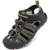 DREAM PAIRS Boys Girls Closed-Toe Outdoor Summer Sport Sandals for Little/Big Kid(Black/Grey/Yellow)