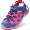 DREAM PAIRS Boys Girls Closed-Toe Outdoor Summer Sport Sandals for Little/Big Kid(Dark Blue/Hot Pink)