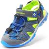 DREAM PAIRS Boys Girls Closed-Toe Outdoor Summer Sport Sandals for Little/Big Kid(Grey/Green/Blue)