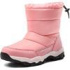DREAM PAIRS Boys Girls Snow Boots Lightweight Slip Resistant Mid Calf Winter Shoes for Little/Big Kid(Pink)