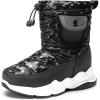 DREAM PAIRS Boys Girls Snow Boots Water Resistant Non-Slip Mid Calf Lightweight Athletic Outdoor Warm Winter Shoes for Little/Big Kids(Black)