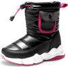 DREAM PAIRS Boys Girls Snow Boots Water Resistant Non-Slip Mid Calf Lightweight Athletic Outdoor Warm Winter Shoes for Little/Big Kids(Black/Hot Pink)
