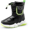 DREAM PAIRS Boys Girls Snow Boots Water Resistant Non-Slip Mid Calf Lightweight Athletic Outdoor Warm Winter Shoes for Little/Big Kids(Black/Neon Green)
