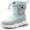 DREAM PAIRS Boys Girls Snow Boots Water Resistant Non-Slip Mid Calf Lightweight Athletic Outdoor Warm Winter Shoes for Little/Big Kids(Light Blue/Grey)