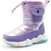 DREAM PAIRS Boys Girls Snow Boots Water Resistant Non-Slip Mid Calf Lightweight Athletic Outdoor Warm Winter Shoes for Little/Big Kids(Light Purple/Purple)