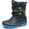 DREAM PAIRS Boys Girls Snow Boots Water-Resistant Outdoor Sport Warm Cozy Anti-Slip Cute Ankle Winter Shoes for Toddler/Little/Big Kid(Black/Neon/Green)