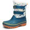 DREAM PAIRS Boys Girls Snow Boots Water-Resistant Outdoor Sport Warm Cozy Anti-Slip Cute Ankle Winter Shoes for Toddler/Little/Big Kid(Light Blue/White/Yellow)