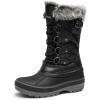 DREAM PAIRS Boys Girls Snow Boots Water-Resistant Outdoor Warm Cozy Anti-Slip Mid Calf Faux Fur Lining Insulated Winter Shoes for Little/Big Kids(Black)