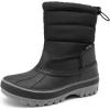 DREAM PAIRS Boys Girls Snow Boots Water-Resistant Outdoor Warm Cozy Anti-Slip Mid Calf Faux Fur Lining Winter Shoes for Toddler/Little/Big Kids(Black)