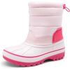 DREAM PAIRS Boys Girls Snow Boots Water-Resistant Outdoor Warm Cozy Anti-Slip Mid Calf Faux Fur Lining Winter Shoes for Toddler/Little/Big Kids(Pink)