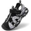 DREAM PAIRS Boys Girls Summer Outdoor Athletic Sport Sandals for Little/Big Kid(Black/Grey)