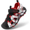 DREAM PAIRS Boys Girls Summer Outdoor Athletic Sport Sandals for Little/Big Kid(Black/Red)