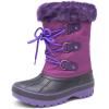 DREAM PAIRS Boys & Girls Faux Fur-Lined Winter Snow Boots for Little/Big Kids(Purple)