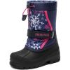 DREAM PAIRS Boys & Girls Mid Calf Water-Resistant Winter Snow Boots for Toddler/Little/Big Kid(Navy/Fuchsia)