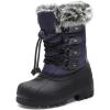 DREAM PAIRS Boys & Girls Waterproof Winter Snow Boots for Little Kid/Big Kid(Navy)