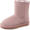 DREAM PAIRS Girls Boys Boots Kids Faux Fur Lined Winter Snow FuzzyClassic Kid’s Mid Boot(All Pink)