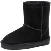 DREAM PAIRS Girls Boys Boots Kids Faux Fur Lined Winter Snow FuzzyClassic Kid’s Mid Boot(Black)