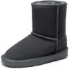 DREAM PAIRS Girls Boys Boots Kids Faux Fur Lined Winter Snow FuzzyClassic Kid’s Mid Boot(Grey)