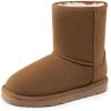 DREAM PAIRS Girls Boys Boots Kids Faux Fur Lined Winter Snow FuzzyClassic Kid’s Mid Boot(Light Brown)