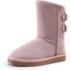 DREAM PAIRS Girls Boys Winter Boots Faux Fur Lined Mid Calf Kids Snow Tall Shoes FuzzyChic Kid’s Buckle for Little Kid/Big Kid(All Pink)