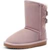 DREAM PAIRS Girls Boys Winter Boots Faux Fur Lined Mid Calf Kids Snow Tall Shoes FuzzyChic Kid’s Buckle for Little Kid/Big Kid(Pink)
