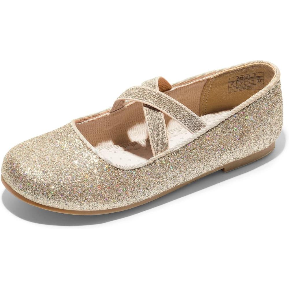 imageDREAM PAIRS Girls Ballerina Dress Shoes Mary Jane FlatsGold