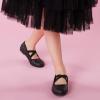 DREAM PAIRS Girls Ballerina Dress Shoes Mary Jane Flats(Black)