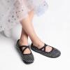 DREAM PAIRS Girls Ballerina Dress Shoes Mary Jane Flats(Black-sheer)