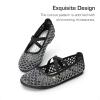 DREAM PAIRS Girls Ballerina Dress Shoes Mary Jane Flats(Black-sheer)