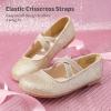 DREAM PAIRS Girls Ballerina Dress Shoes Mary Jane Flats(Gold)