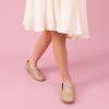 DREAM PAIRS Girls Ballerina Dress Shoes Mary Jane Flats(Gold-glitter)