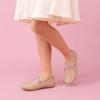 DREAM PAIRS Girls Ballerina Dress Shoes Mary Jane Flats(Gold-glitter)