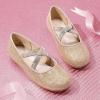 DREAM PAIRS Girls Ballerina Dress Shoes Mary Jane Flats(Gold-glitter)
