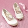 DREAM PAIRS Girls Ballerina Dress Shoes Mary Jane Flats(Ivory-satin)