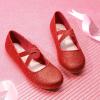 DREAM PAIRS Girls Ballerina Dress Shoes Mary Jane Flats(Red)