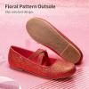 DREAM PAIRS Girls Ballerina Dress Shoes Mary Jane Flats(Red)