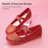 DREAM PAIRS Girls Ballerina Dress Shoes Mary Jane Flats(Red)