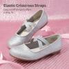 DREAM PAIRS Girls Ballerina Dress Shoes Mary Jane Flats(Silver)