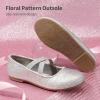 DREAM PAIRS Girls Ballerina Dress Shoes Mary Jane Flats(Silver)