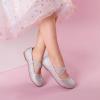DREAM PAIRS Girls Ballerina Dress Shoes Mary Jane Flats(Silver)
