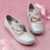DREAM PAIRS Girls Ballerina Dress Shoes Mary Jane Flats(Silver)