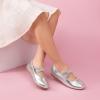 DREAM PAIRS Girls Ballerina Dress Shoes Mary Jane Flats(Silver-metallic)