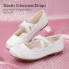 DREAM PAIRS Girls Ballerina Dress Shoes Mary Jane Flats(White)
